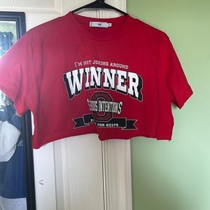 Red crop top